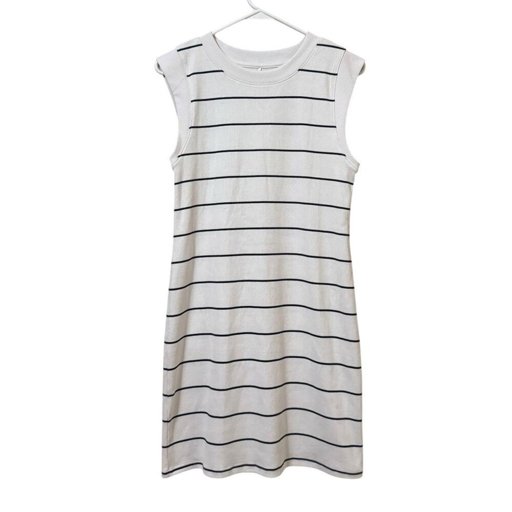 A New Day Women Size Small Muscle Tank Mini Knit Dress Striped Stretch Summer
